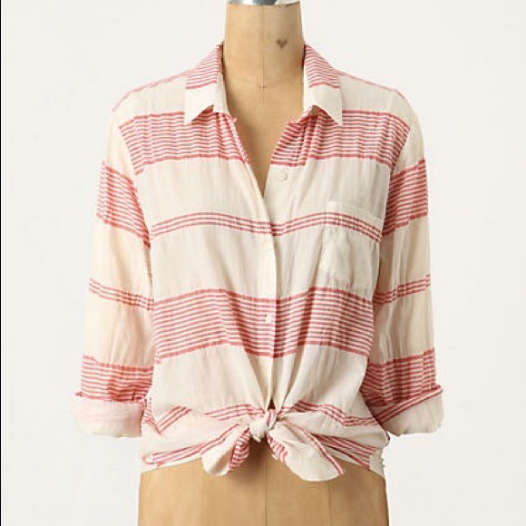 Muted stripes buttondown by Lili’s Closet MD Teal - Picture 2 of 6